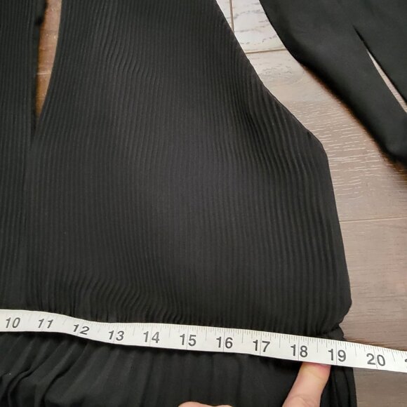 NEW Milly Kora Dress Maxi Womens 12 Pleated Halter Backless Black Retail $595 - Picture 7 of 11